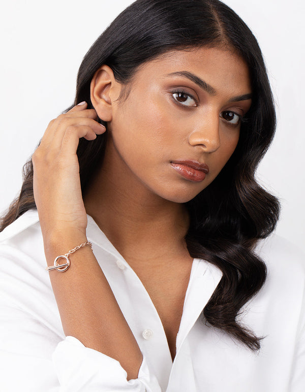 Real Rose Gold Plated Foxtail Bracelet
