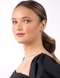 Gold Plated Sterling Silver Twisted Double Hoop Earrings - link has visual effect only