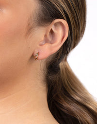 Gold Plated Sterling Silver Twisted Double Hoop Earrings - link has visual effect only