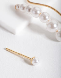 Gold Plated Sterling Silver Mismatch Pearl Ear Crawler - link has visual effect only