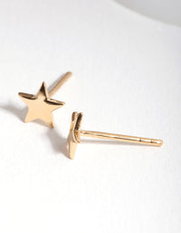Gold Plated Sterling Silver Star Stud Earrings - link has visual effect only
