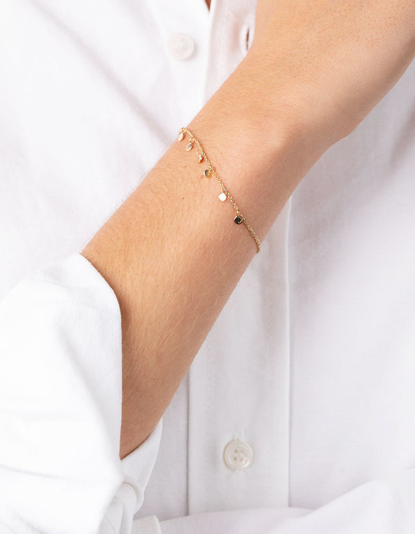 Gold Plated Sterling Silver Disc Jingle Bracelet
