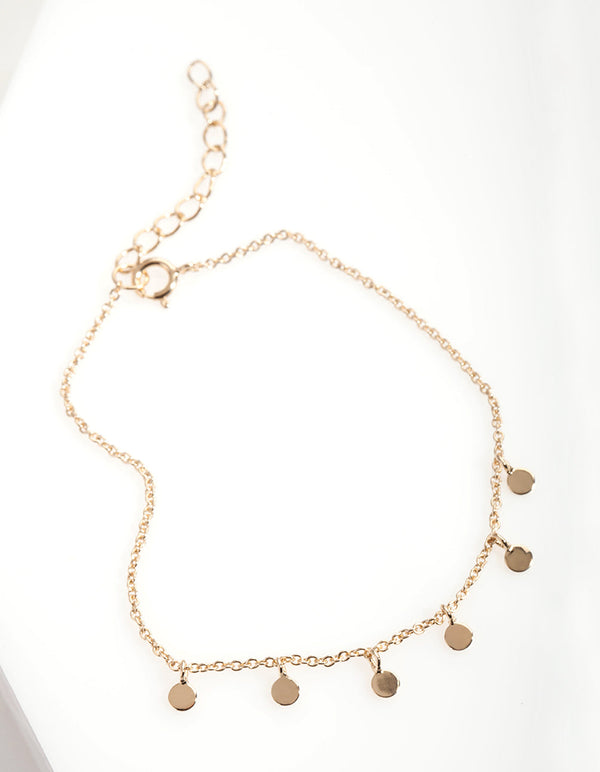 Gold Plated Sterling Silver Disc Jingle Bracelet