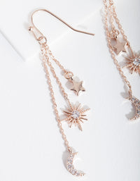 Rose Gold Star Moon Drop Earrings - link has visual effect only