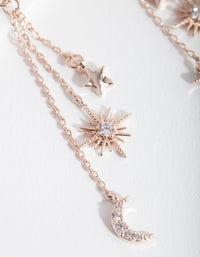 Rose Gold Star Moon Drop Earrings - link has visual effect only