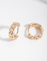 Gold Mini Chain Huggie Earrings - link has visual effect only