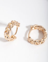 Gold Mini Chain Huggie Earrings - link has visual effect only