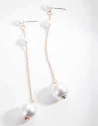 Pearl Front and Back Stud Earrings - link has visual effect only