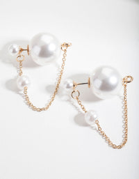Pearl Front and Back Stud Earrings - link has visual effect only