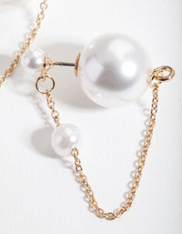 Pearl Front and Back Stud Earrings - link has visual effect only