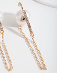 Gold Pearl Conch Hoop Earrings - link has visual effect only