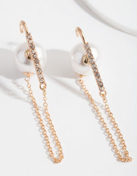 Gold Pearl Conch Hoop Earrings - link has visual effect only