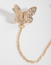 Gold Butterfly Chain Earrings - link has visual effect only