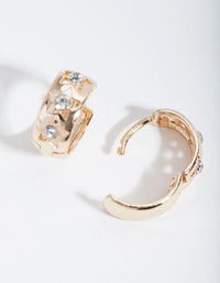Gold Cutout Star Huggie Earrings - link has visual effect only