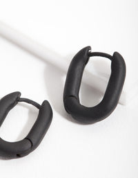 Black Small Square Huggie Earrings - link has visual effect only