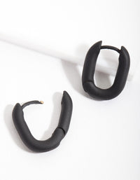 Black Small Square Huggie Earrings - link has visual effect only