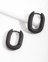 Black Small Square Huggie Earrings - link has visual effect only
