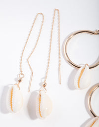 Cream Double Conch Earring Pack - link has visual effect only