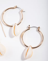 Cream Double Conch Earring Pack - link has visual effect only
