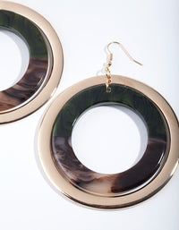 Green Gold Double Circle Earrings - link has visual effect only