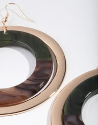 Green Gold Double Circle Earrings - link has visual effect only