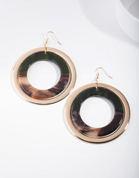 Green Gold Double Circle Earrings - link has visual effect only
