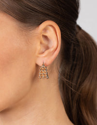 Gold Ball Open Hoop Earrings - link has visual effect only