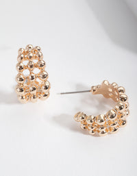 Gold Ball Open Hoop Earrings - link has visual effect only