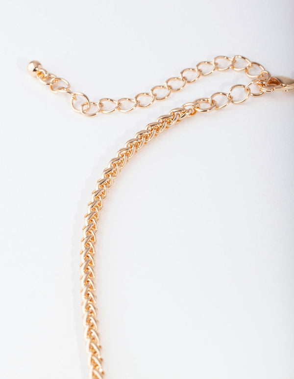 Gold Woven Chain Necklace