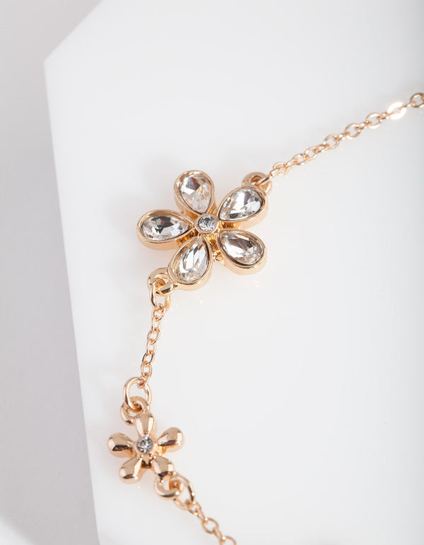 Daisy Stone Chain Toggle Bracelet