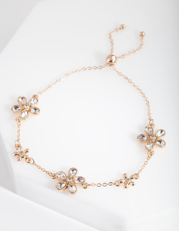 Daisy Stone Chain Toggle Bracelet