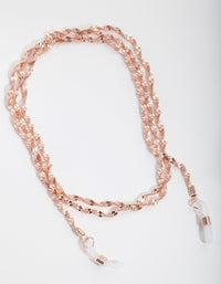 Rose Gold Twist Sunglasses Chain - link has visual effect only