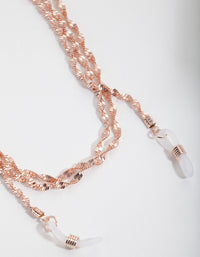 Rose Gold Twist Sunglasses Chain - link has visual effect only
