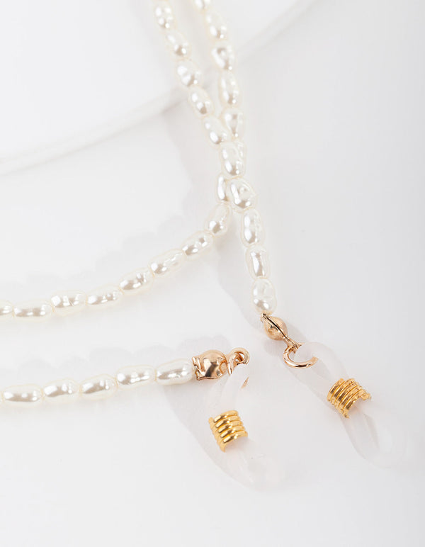 Gouden parel zonnebrilketting