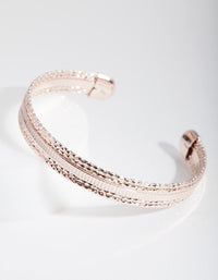 Rose Gold textured Diacut Cuff Bracelet - link has visual effect only