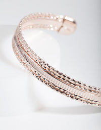 Rose Gold textured Diacut Cuff Bracelet - link has visual effect only