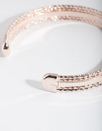Rose Gold textured Diacut Cuff Bracelet - link has visual effect only