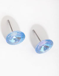 Blue Diamond Simulant Circle Stud Earrings - link has visual effect only