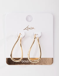 Real Gold Plated Organic Hoop Earrings - link has visual effect only