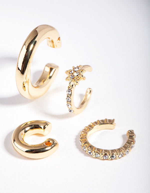 Real Gold Plated Cuff Earring Pack
