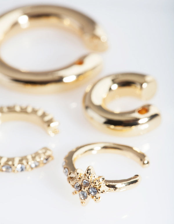 Real Gold Plated Cuff Earring Pack