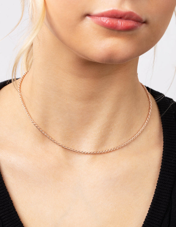 Real Rose Gold Plated Thin Necklace