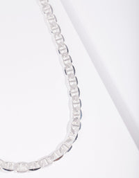 Real Silver Plated Thick Chain Necklace - link has visual effect only
