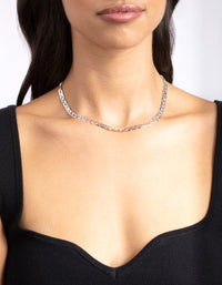 Real Silver Plated Thick Chain Necklace - link has visual effect only