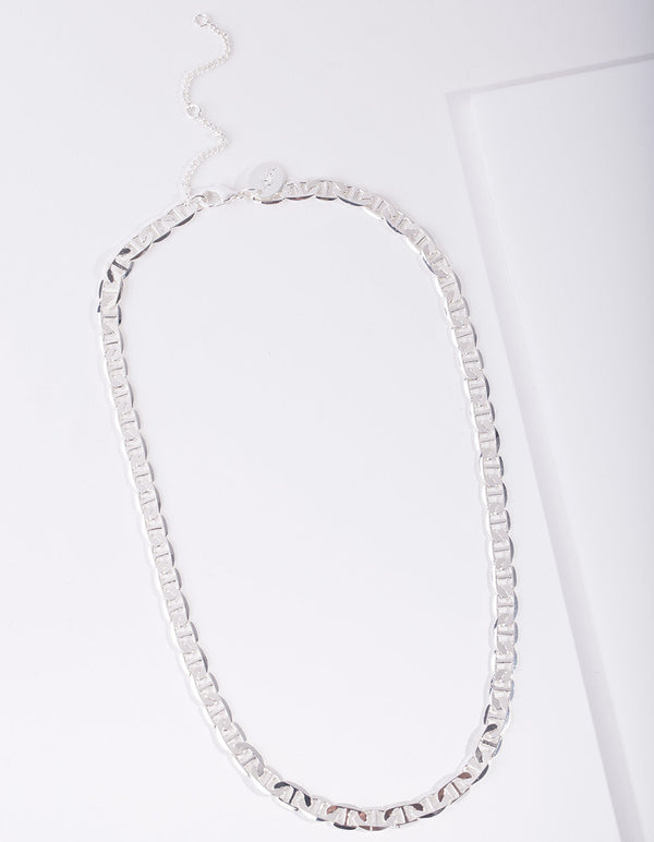 Real Silver Plated Thick Chain Necklace