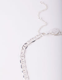 Real Silver Plated Thick Chain Necklace - link has visual effect only