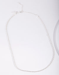 Real Silver Plated Thin Necklace - link has visual effect only