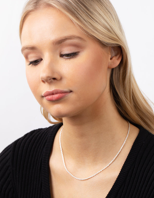 Real Silver Plated Thin Necklace
