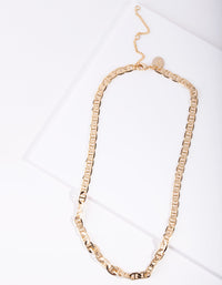 Real Gold Plated Flat Mariner Chain Necklace - link has visual effect only