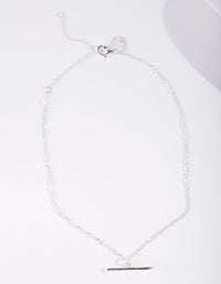 Real Silver Plated Bar Necklace - link has visual effect only